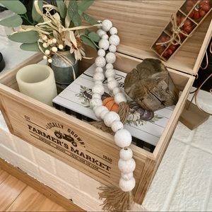 Wood Bead Garland with Tassels #1